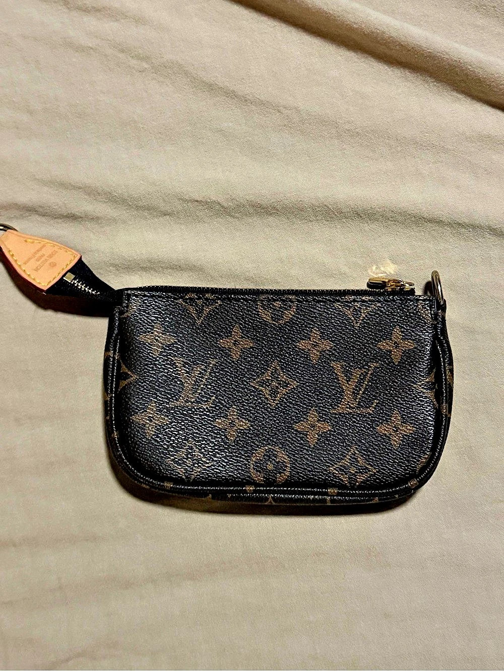 Faux Louis Vuitton Mini Pochette Accessoires Cosmetic Pouch Brown & Black